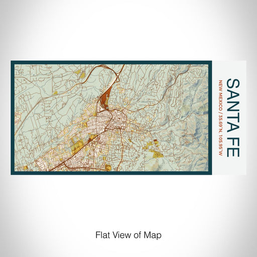 Rendered View of Santa Fe New Mexico Map on 17oz Stainless Steel Insulated Bottle with printed woodblock style map