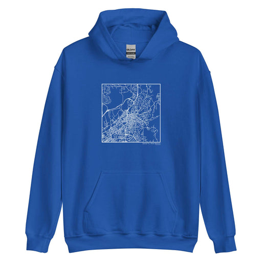 Santa Fe New Mexico  Map Unisex Hoodie Sweater with City inscription in Royal Blue