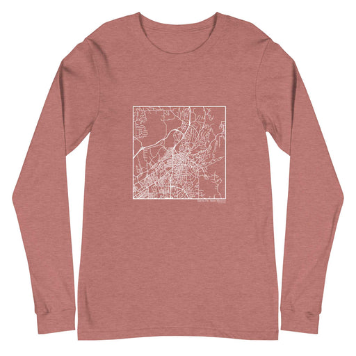 Santa Fe New Mexico  Map Unisex Long-Sleeve T-shirt with City inscription in Heather Mauve