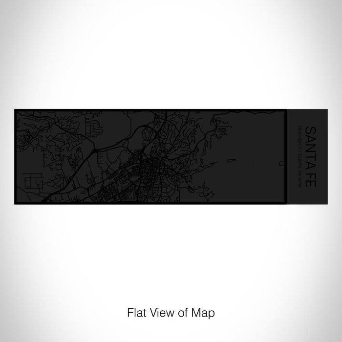 Rendered View of Santa Fe New Mexico Map on 10oz Stainless Steel Insulated Cup in Matte Black with Sliding Lid
