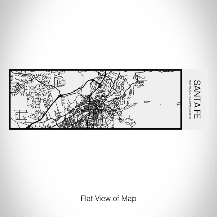 Rendered View of Santa Fe New Mexico Map on 10oz Stainless Steel Insulated Cup in Matte White with Sliding Lid