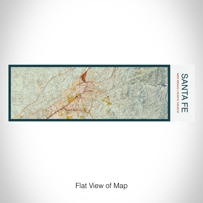 Rendered View of Santa Fe New Mexico Map on 10oz Stainless Steel Insulated Cup in Woodblock with Sliding Lid