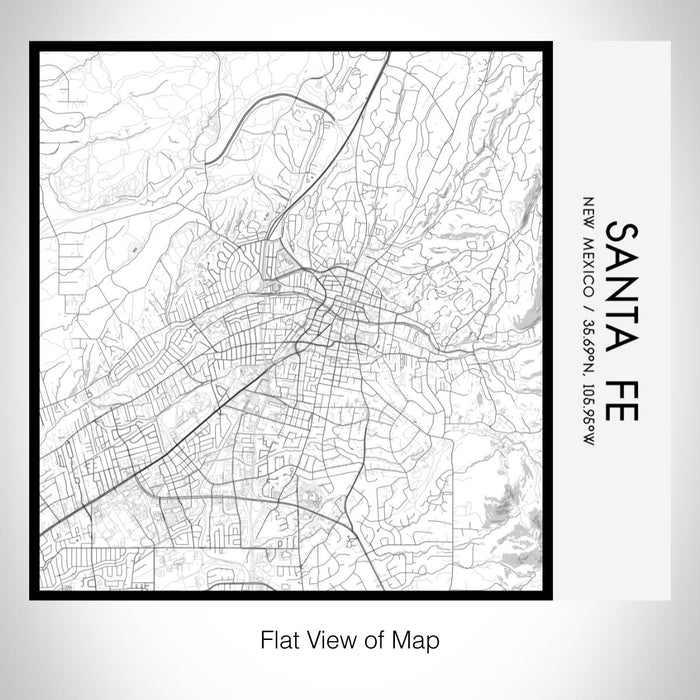 Rendered View of Santa Fe New Mexico Map on 17oz Stainless Steel Insulated Tumbler in Classic Map Style