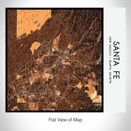 Rendered View of Santa Fe New Mexico Map on 17oz Stainless Steel Insulated Tumbler in Ember Map Style