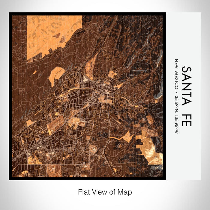 Rendered View of Santa Fe New Mexico Map on 17oz Stainless Steel Insulated Tumbler in Ember Map Style