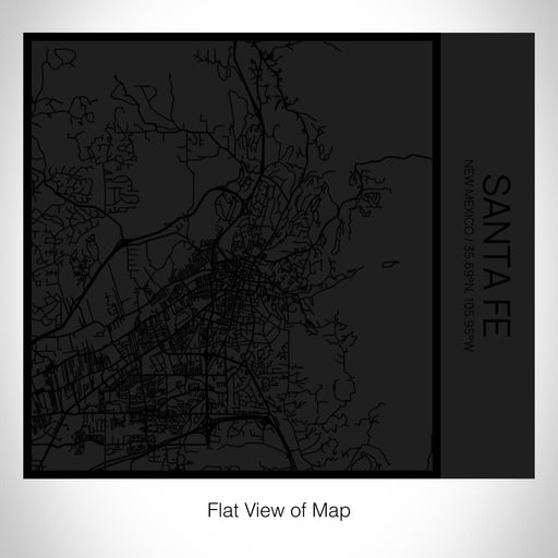 Rendered View of Santa Fe New Mexico Map on 17oz Stainless Steel Insulated Tumbler in Matte Black with Tactile Lines