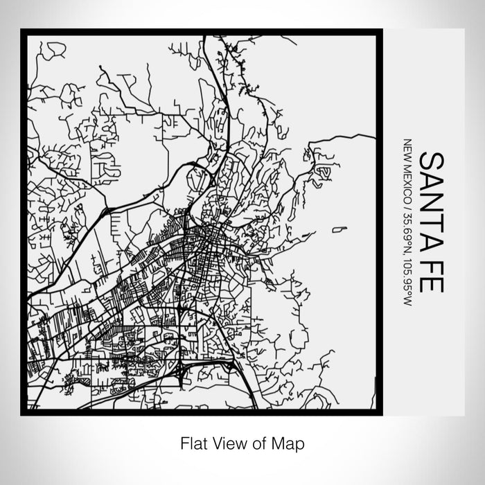 Rendered View of Santa Fe New Mexico Map on 17oz Stainless Steel Insulated Tumbler in Matte White with Tactile Lines