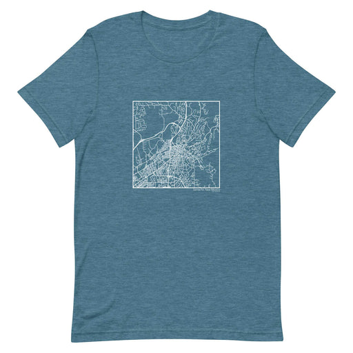 Santa Fe New Mexico  Map Unisex T-Shirt with City inscription in Heather Teal