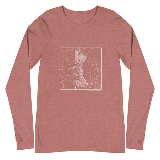 Santa Maria California  Map Unisex Long-Sleeve T-shirt with City inscription in Heather Mauve