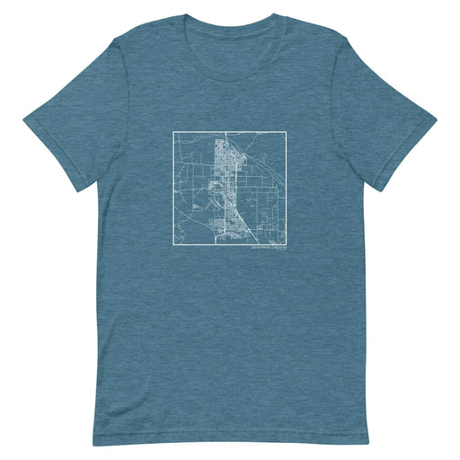 Santa Maria California  Map Unisex T-Shirt with City inscription in Heather Teal
