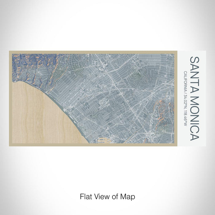 Rendered View of Santa Monica California Map on 17oz Stainless Steel Insulated Bottle with printed afternoon style map