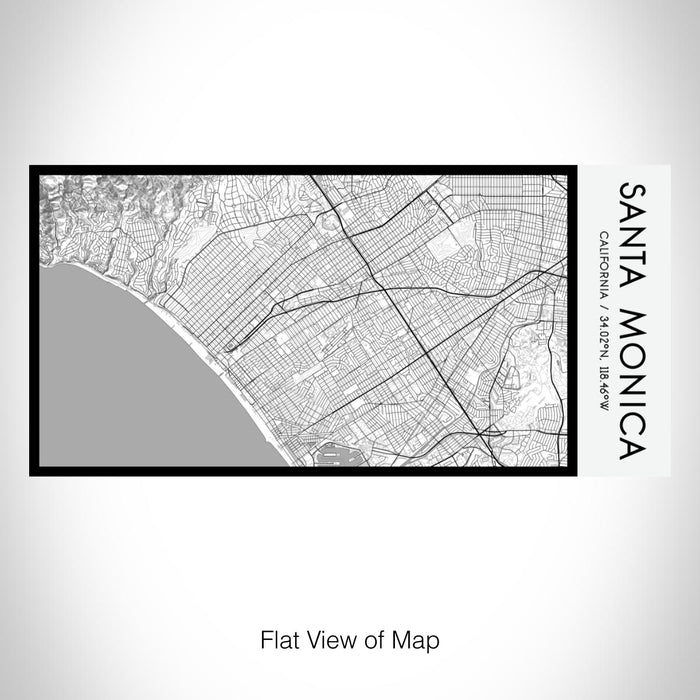Rendered View of Santa Monica California Map on 17oz Stainless Steel Insulated Bottle with printed classic style map