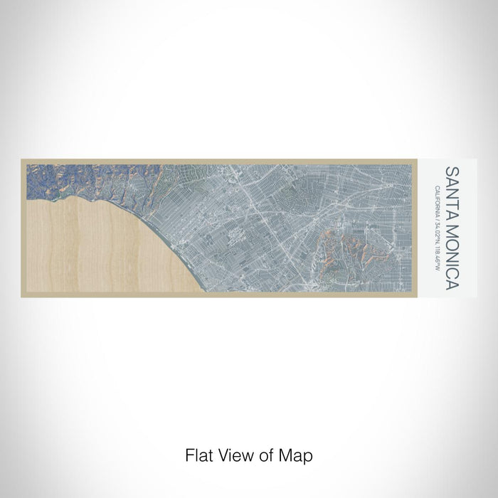 Rendered View of Santa Monica California Map on 10oz Stainless Steel Insulated Cup in Afternoon with Sliding Lid
