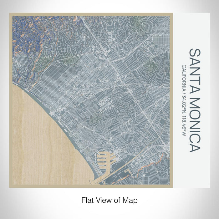 Rendered View of Santa Monica California Map on 17oz Stainless Steel Insulated Tumbler in Afternoon Map Style