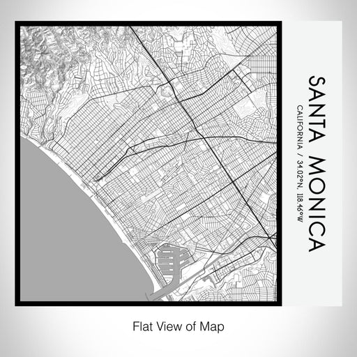 Rendered View of Santa Monica California Map on 17oz Stainless Steel Insulated Tumbler in Classic Map Style