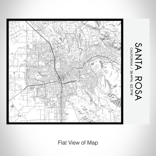 Rendered View of Santa Rosa California Map on 20oz Stainless Steel Insulated Bottle with Bamboo Top with printed classic style map
