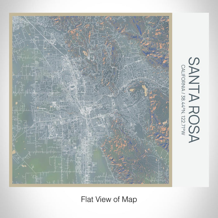 Rendered View of Santa Rosa California Map on 17oz Stainless Steel Insulated Tumbler in Afternoon Map Style