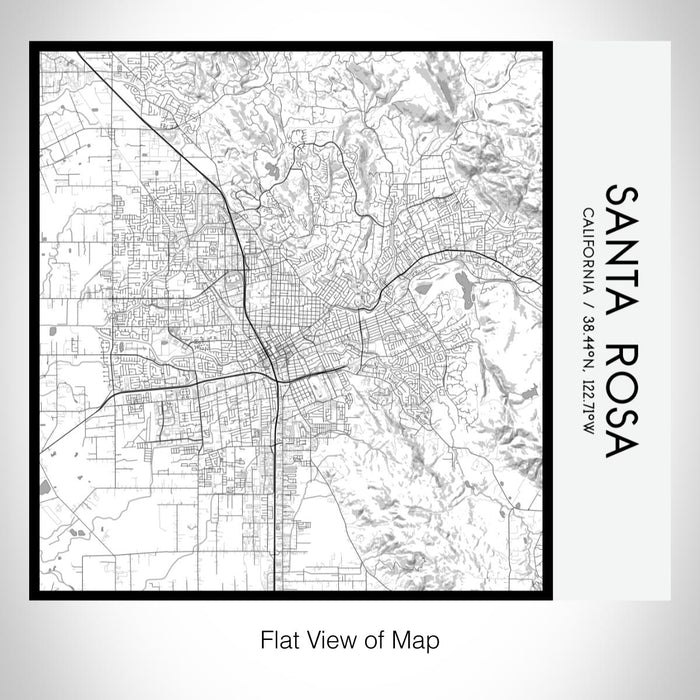 Rendered View of Santa Rosa California Map on 17oz Stainless Steel Insulated Tumbler in Classic Map Style