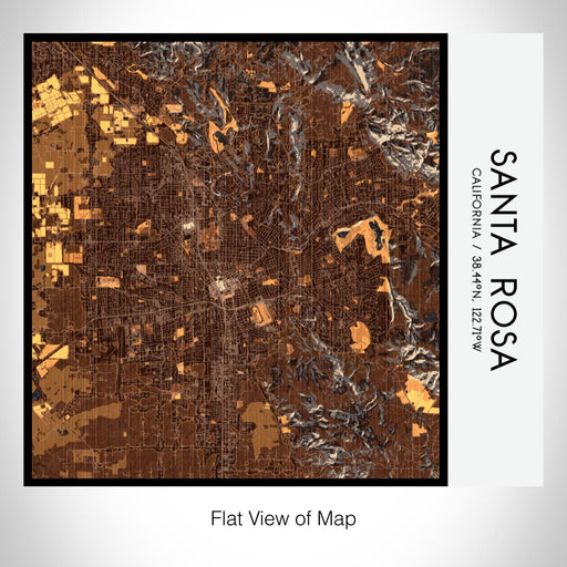 Rendered View of Santa Rosa California Map on 17oz Stainless Steel Insulated Tumbler in Ember Map Style