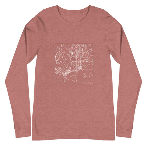 Santa Ynez California  Map Unisex Long-Sleeve T-shirt with City inscription in Heather Mauve