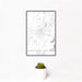 12x18 Saratoga Springs New York Map Print Portrait Orientation in Classic Style With Small Cactus Plant in White Planter
