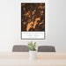 24x36 Saratoga Springs New York Map Print Portrait Orientation in Ember Style Behind 2 Chairs Table and Potted Plant
