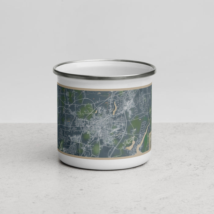 Front View Custom Saratoga Springs New York Map Enamel Mug in Afternoon