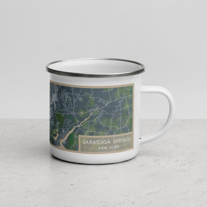 Right View Custom Saratoga Springs New York Map Enamel Mug in Afternoon