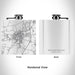 Rendered View of Saratoga Springs New York Map Engraving on 6oz Stainless Steel Flask in White
