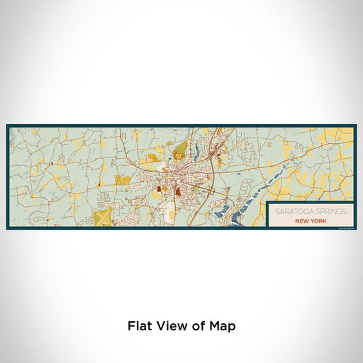 Flat View of Map Custom Saratoga Springs New York Map Enamel Mug in Woodblock
