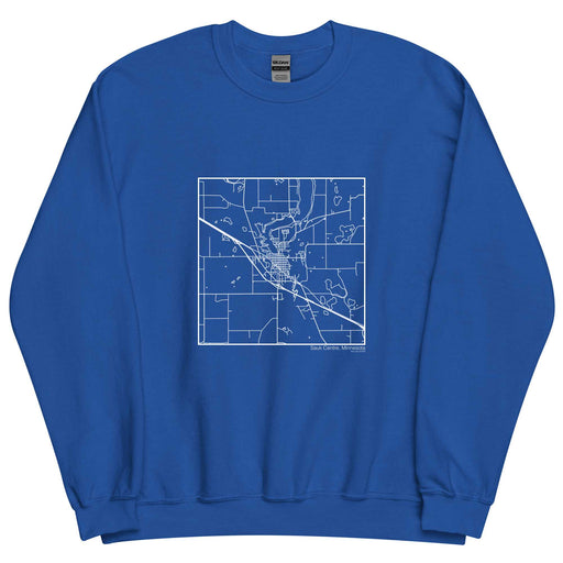 Sauk Centre Minnesota  Map Unisex Crewneck Sweater with City inscription in Royal Blue
