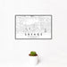 12x18 Savage Minnesota Map Print Landscape Orientation in Classic Style With Small Cactus Plant in White Planter