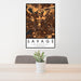 24x36 Savage Minnesota Map Print Portrait Orientation in Ember Style Behind 2 Chairs Table and Potted Plant