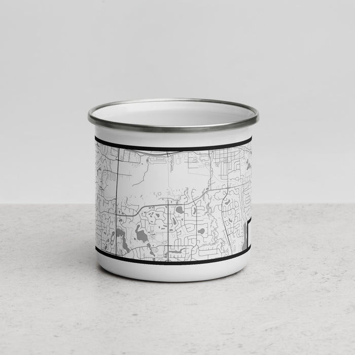 Front View Custom Savage Minnesota Map Enamel Mug in Classic