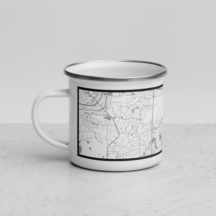 Left View Custom Savage Minnesota Map Enamel Mug in Classic