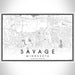 Savage Minnesota Map Print Landscape Orientation in Classic Style With Shaded Background