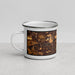 Left View Custom Savage Minnesota Map Enamel Mug in Ember