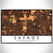 Savage Minnesota Map Print Landscape Orientation in Ember Style With Shaded Background