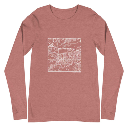 Savage Minnesota  Map Unisex Long-Sleeve T-shirt with City inscription in Heather Mauve