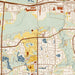 Savage Minnesota Map Print in Woodblock Style Zoomed In Close Up Showing Details