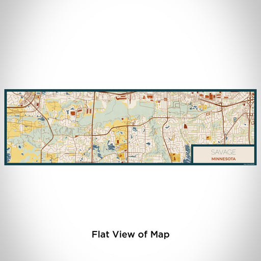 Flat View of Map Custom Savage Minnesota Map Enamel Mug in Woodblock