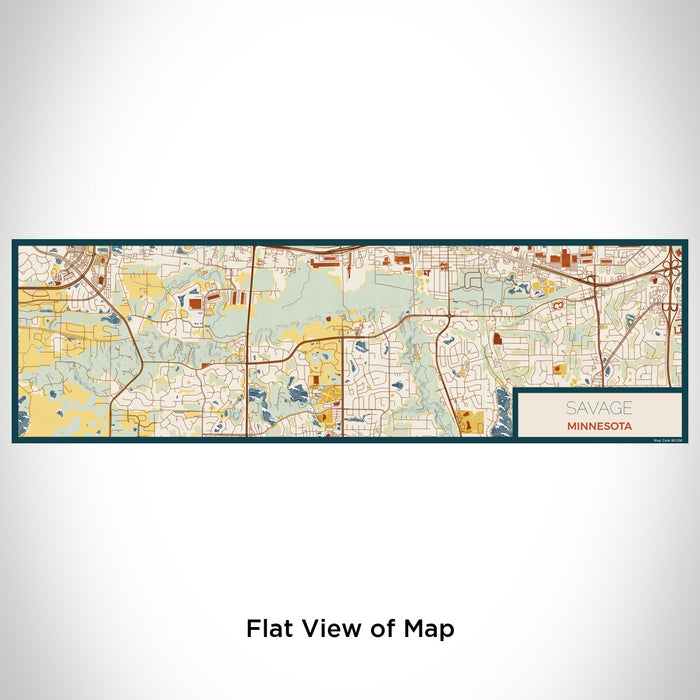 Flat View of Map Custom Savage Minnesota Map Enamel Mug in Woodblock