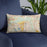 Custom Savage Minnesota Map Throw Pillow in Woodblock on Blue Colored Chair