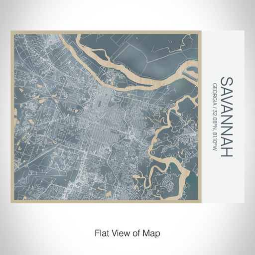 Rendered View of Savannah Georgia Map on 20oz Stainless Steel Insulated Bottle with Bamboo Top with printed afternoon style map