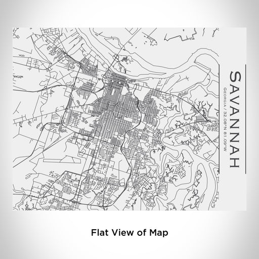 Rendered View of Savannah Georgia Map Engraving on 20oz Stainless Steel Insulated Bottle with Bamboo Top in White