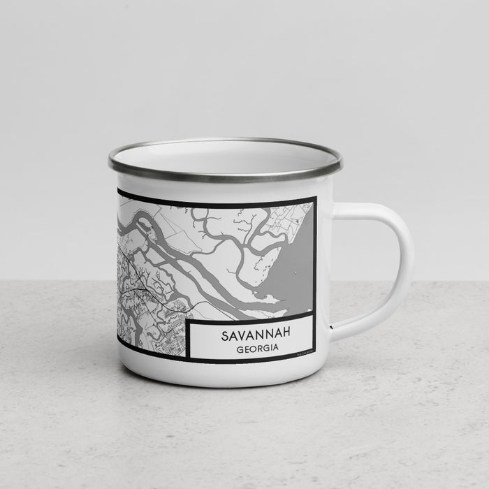 Right View Custom Savannah Georgia Map Enamel Mug in Classic