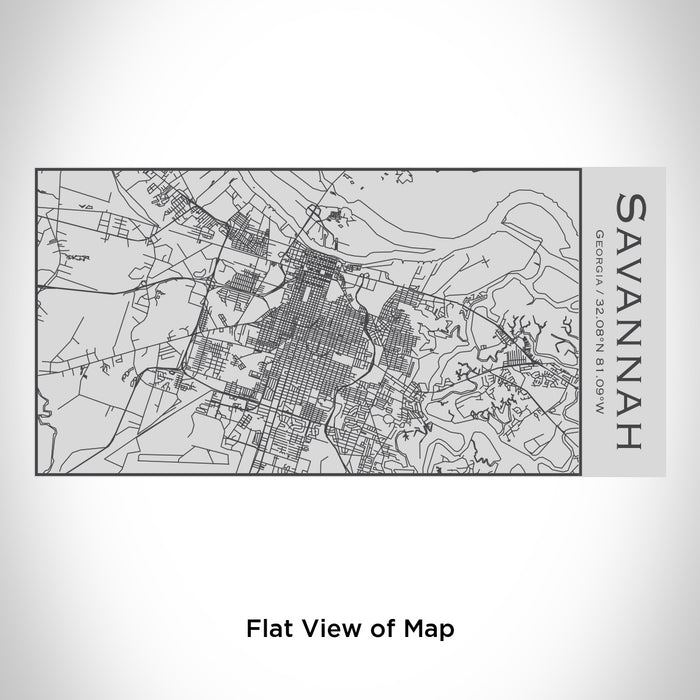 Rendered View of Savannah Georgia Map Engraving on 17oz Stainless Steel Insulated Cola Bottle