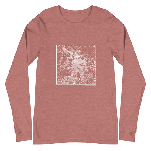Savannah Georgia  Map Unisex Long-Sleeve T-shirt with City inscription in Heather Mauve