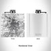 Rendered View of Savannah Georgia Map Engraving on 6oz Stainless Steel Flask in White