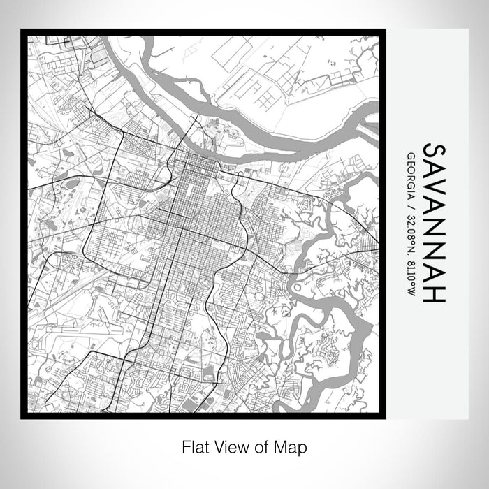 Rendered View of Savannah Georgia Map on 17oz Stainless Steel Insulated Tumbler in Classic Map Style